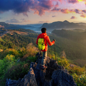 standing sunrise viewpoint ja bo village mae hong son province thailand