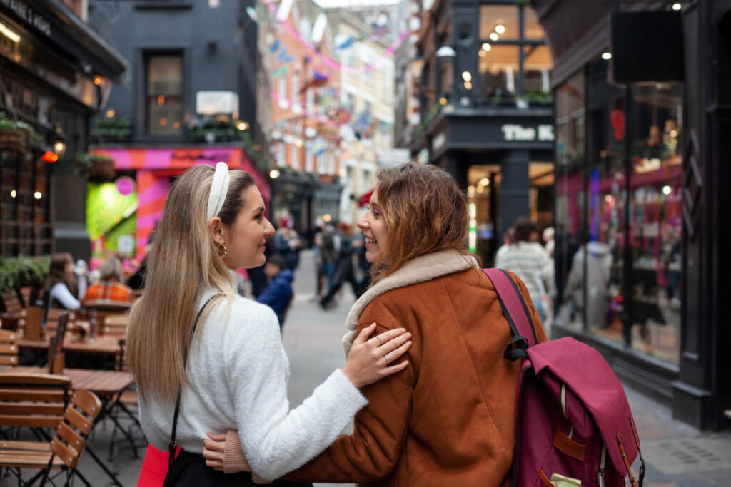 two friend walking on the streets